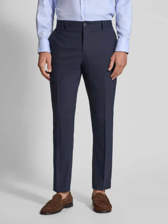 Zdjęcie produktu Spodnie garniturowe o kroju slim fit z dodatkiem wełny model „NEIL” Selected Granatowy