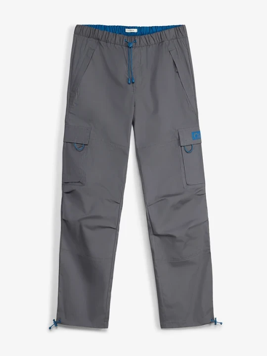 Zdjęcie produktu Spodnie z kieszeniami cargo, z gumką w talii, o kroju relaxed fit, straight BonPrix szary