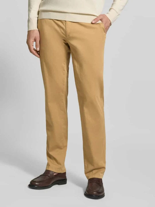 Zdjęcie produktu Spodnie w kroju regular fit z tylną kieszenią model 'Evans' BRAX Camel
