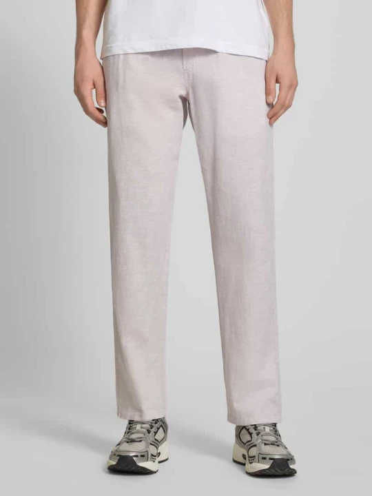 Zdjęcie produktu Spodnie z mieszanka bawełny i lnu model 'KANE' Jack&Jones Beżowy melanż