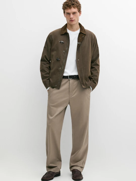 Zdjęcie produktu Proste Spodnie Z Mieszanki Bawełny - Norkowy - Massimo Dutti - Male