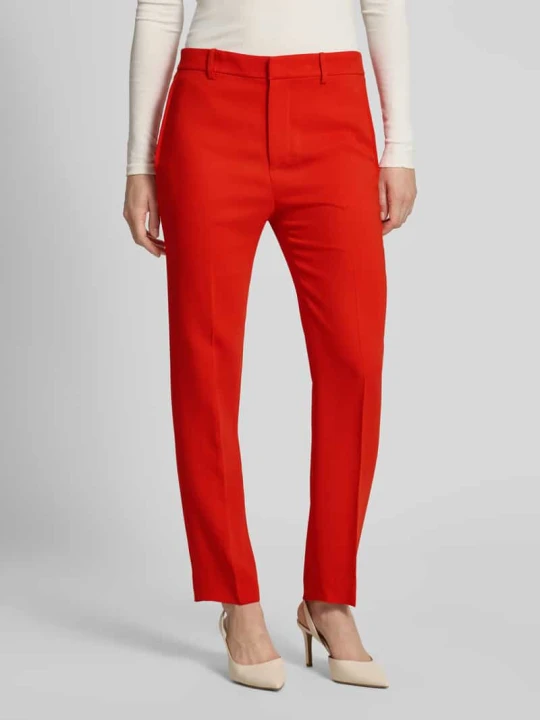Zdjęcie produktu Spodnie z mieszanki wiskozy i elastanu w kant Lauren Ralph Lauren Czerwony