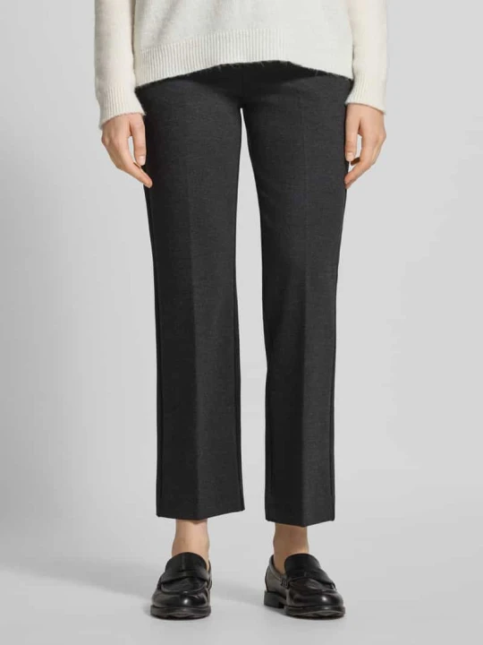 Zdjęcie produktu Spodnie z prostą nogawką z dżerseju z mieszanki wiskozy model ‘JEFF’ MM By Max Mara Ciemnoszary