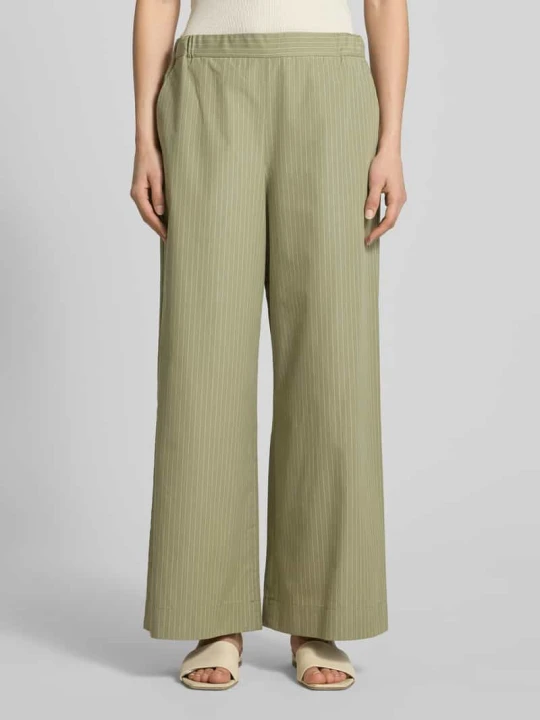 Zdjęcie produktu Spodnie z szeroką nogawką i elastycznym pasem model ‘ARLEY’ MM By Max Mara Khaki