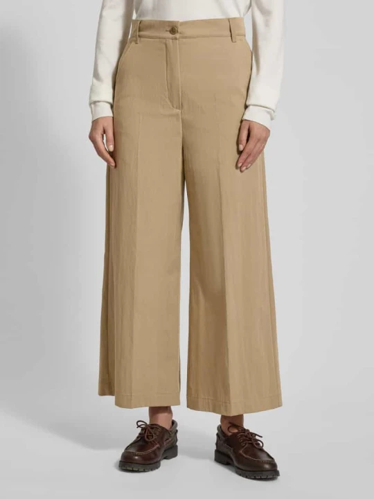Zdjęcie produktu Spodnie z szerokimi nogawkami z Mieszanka bawełny Weekend Max Mara Jasnobrązowy