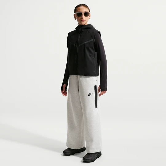 Zdjęcie produktu Spodnie z szerokimi nogawkami dla dużych dzieci (dziewcząt) Nike Tech Fleece - Szary