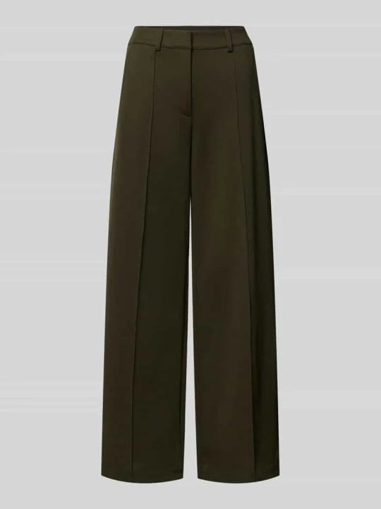 Zdjęcie produktu Spodnie z szerokimi nogawkami i podłużnymi szwami model 'KATE' Ichi Khaki