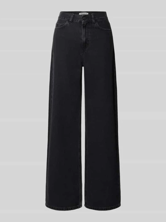 Zdjęcie produktu Spodnie z szerokimi nogawkami z czystej bawełny model 'Jane' Carhartt WIP Antracytowy