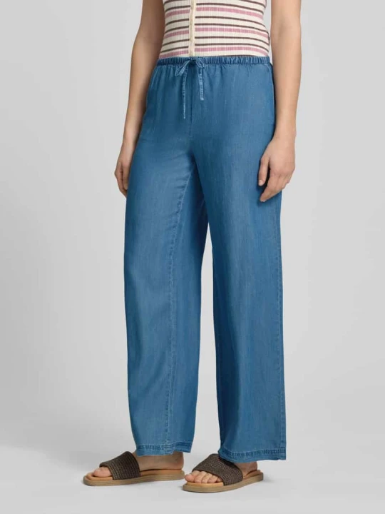 Zdjęcie produktu Spodnie z szerokimi nogawkami z lyocellu model 'CHARIS' Only Jeansowy niebieski