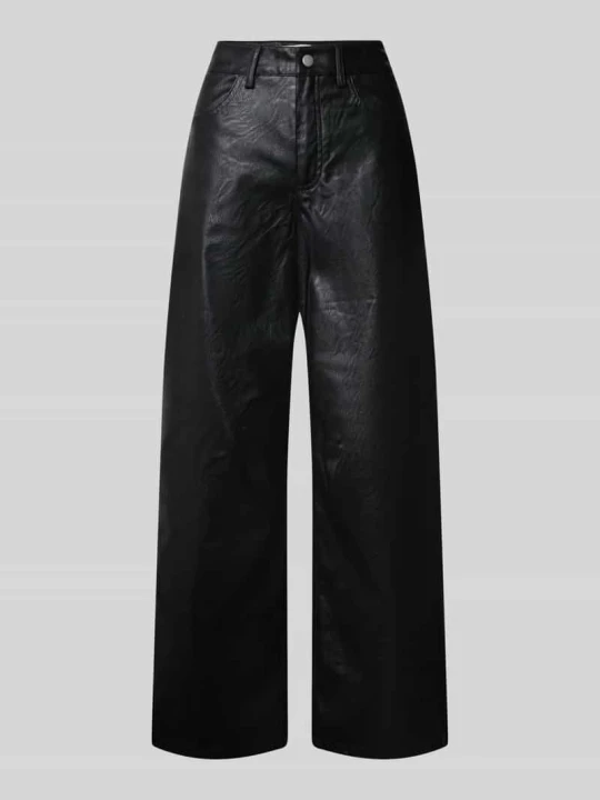 Zdjęcie produktu spodnie z szerokimi nogawkami z szlufkami na pasek model 'Talla' Topshop Czarny