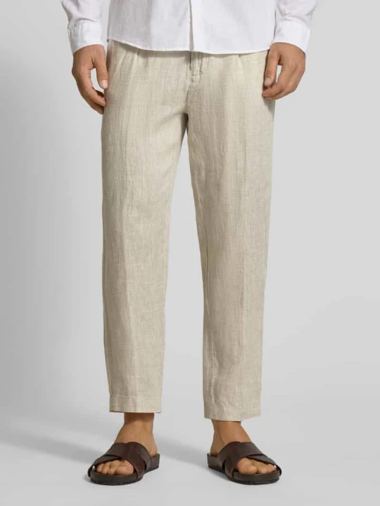 Zdjęcie produktu Spodnie z tylnymi kieszeniami model 'PANTALACCIO LINO' MARKUP Piaskowy