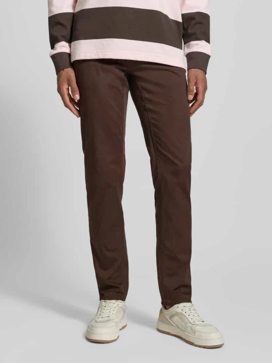 Zdjęcie produktu Spodnie o kroju slim fit z wpuszczanymi kieszeniami model 'Chuck' BRAX Ciemnobrązowy