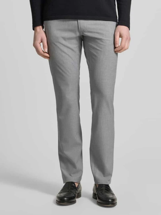 Zdjęcie produktu Spodnie o kroju slim fit z wpuszczanymi kieszeniami model 'Chuck' BRAX Srebrny