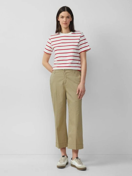 Zdjęcie produktu Spodnie z wysokim stanem z elastycznej bawełny z marszczeniami s.Oliver brązowy