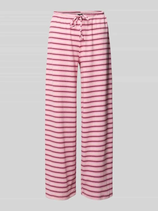 Zdjęcie produktu Spodnie z wzorem w paski i tunelem Gina Tricot Mocnoróżowy