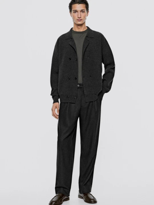 Zdjęcie produktu Spodnie Z Zakładkami – Limited Edition - Szary - Massimo Dutti - Male