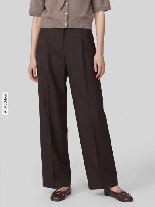 Zdjęcie produktu Spodnie z zakładkami w pasie Fashion Fit z dodatkiem żywej wełny model 'Addison' CAMBIO Ciemnobrązowy melanż