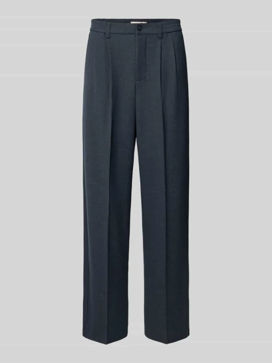 Zdjęcie produktu Spodnie z zakładkami w pasie o kroju regular fit z elastycznym pasem model 'GRANT' Casual Friday Granatowy