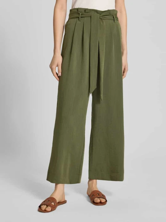 Zdjęcie produktu Spodnie z zakładkami z mieszanki wiskozy, krój regular fit, model 'MARSA' Only Khaki