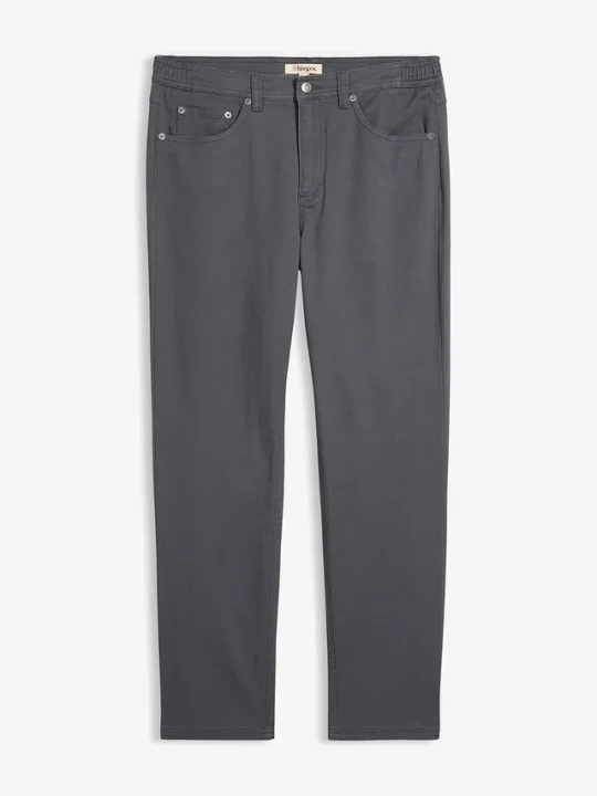 Zdjęcie produktu Spodnie ze stretchem o kroju classic fit z elastyczną gumką w talii, prosta nogawka BonPrix szary