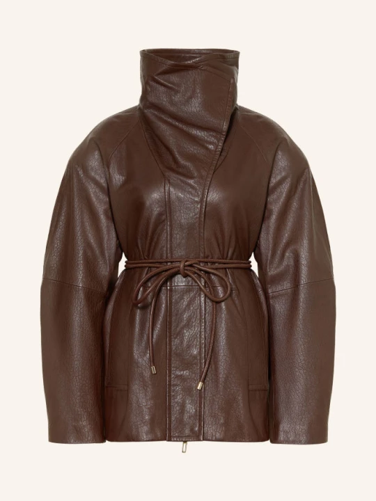 Zdjęcie produktu Sportmax Kurtka Skórzana Alaggio braun CIEMNOBRĄZOWY