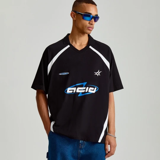 Zdjęcie produktu Sportowa koszulka polo z nadrukiem House czarny
