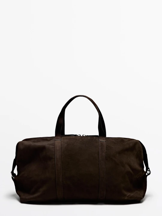 Zdjęcie produktu Sportowa Torebka Z Zamszu - Czekoladowy - Massimo Dutti - Male
