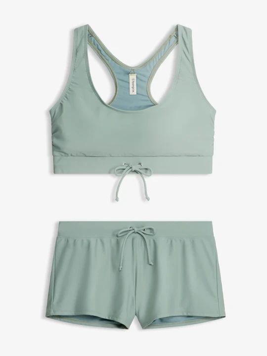 Zdjęcie produktu Sportowe bikini bustier (2 części) BonPrix szary