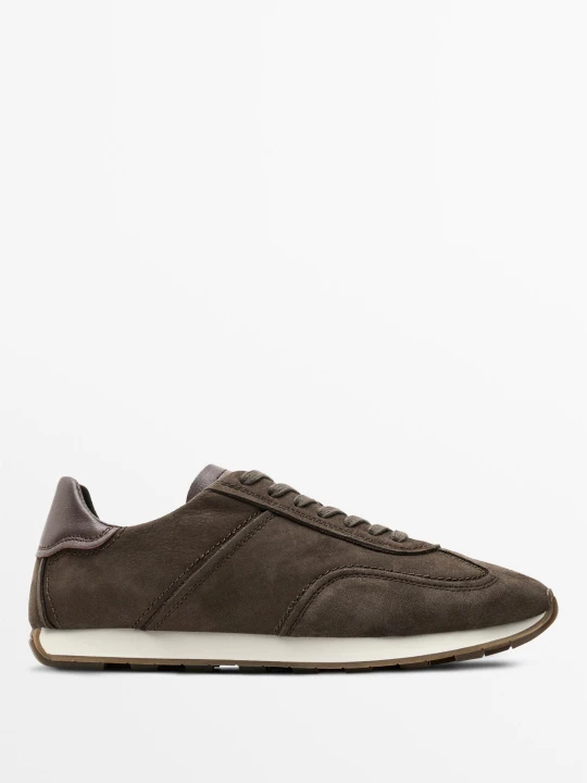 Zdjęcie produktu Sportowe Buty Ze Skóry Nubukowej - Brązowy - Massimo Dutti - Male