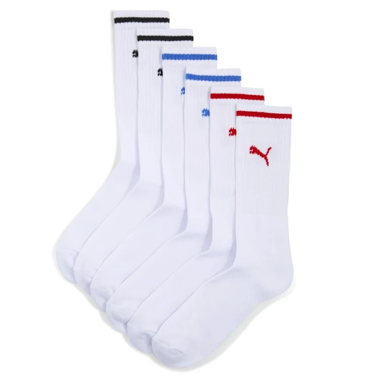 Zdjęcie produktu Sportowe skarpety PUMA Unisex w paski (trójpak), Odzież, Biały
