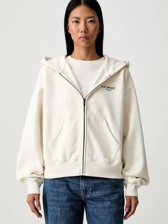 Zdjęcie produktu Sporty & Rich bluza rozpinana z kapturem bawełniana damska