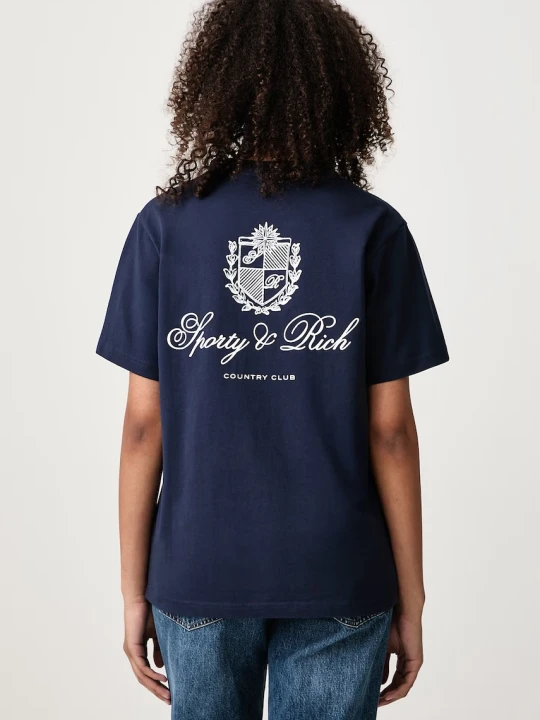 Zdjęcie produktu Sporty & Rich Club Script T-shirt bawełniany damski