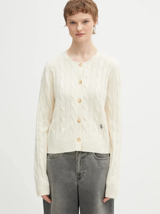 Zdjęcie produktu Sporty & Rich kardigan wełniany SRC Cableknit Cashmere