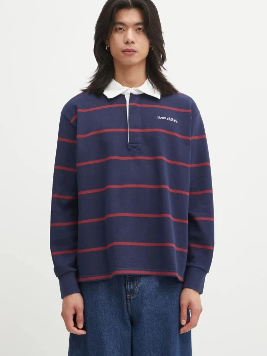 Zdjęcie produktu Sporty & Rich longsleeve bawełniany Serif Logo Rugby