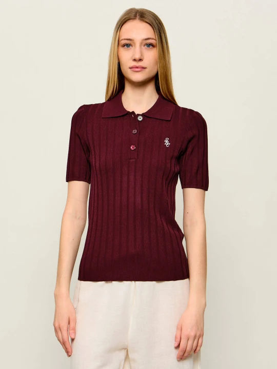 Zdjęcie produktu Sporty&Rich Polo | Slim Fit Sporty & Rich bordowy