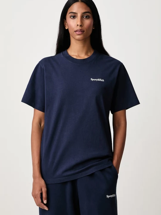Zdjęcie produktu Sporty & Rich Serif Logo T-shirt bawełniany damski