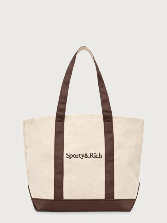 Zdjęcie produktu Sporty & Rich Serif Logo torebka shopper damska bawełniana