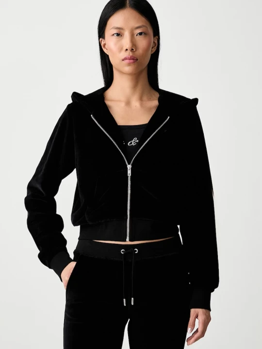 Zdjęcie produktu Sporty & Rich Signature Logo Krystal bluza rozpinana z kapturem bawełniana damska