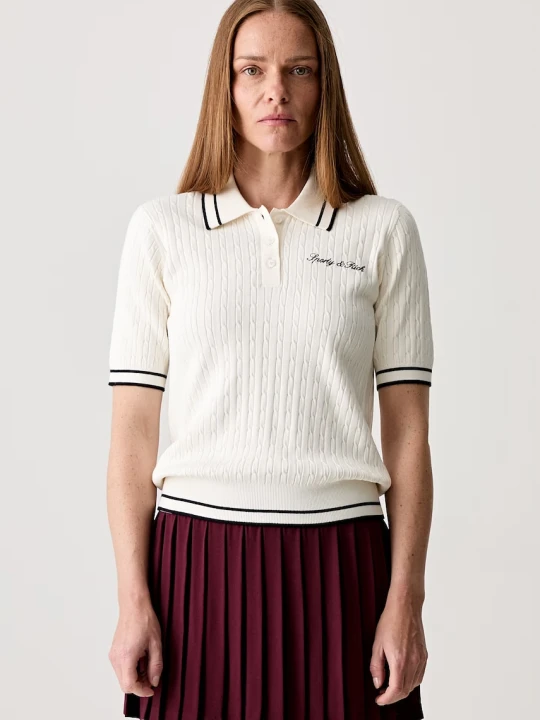 Zdjęcie produktu Sporty & Rich Signature Logo polo z wiskozą damskie