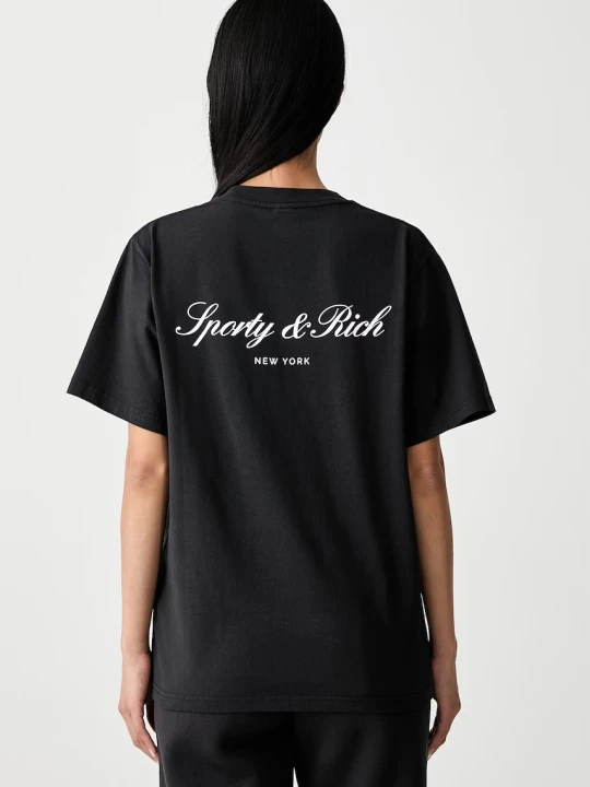 Zdjęcie produktu Sporty & Rich Signature NY T-shirt bawełniany damski