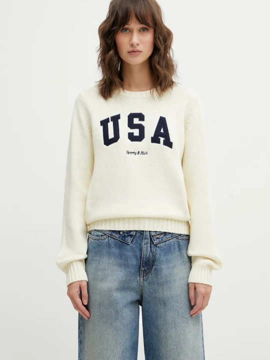 Zdjęcie produktu Sporty & Rich sweter bawełniany USA Knitted
