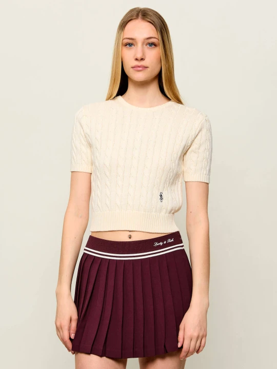 Zdjęcie produktu Sporty&Rich Sweter | Cropped Fit Sporty & Rich ecru