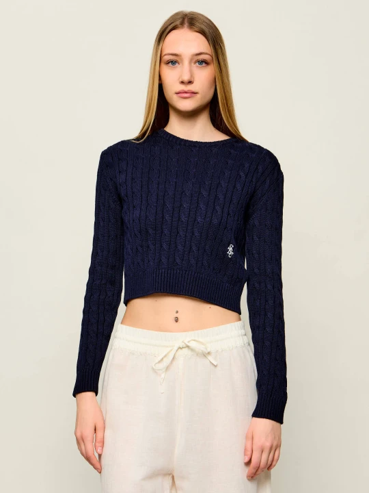 Zdjęcie produktu Sporty&Rich Sweter Isao | Cropped Fit Sporty & Rich granatowy