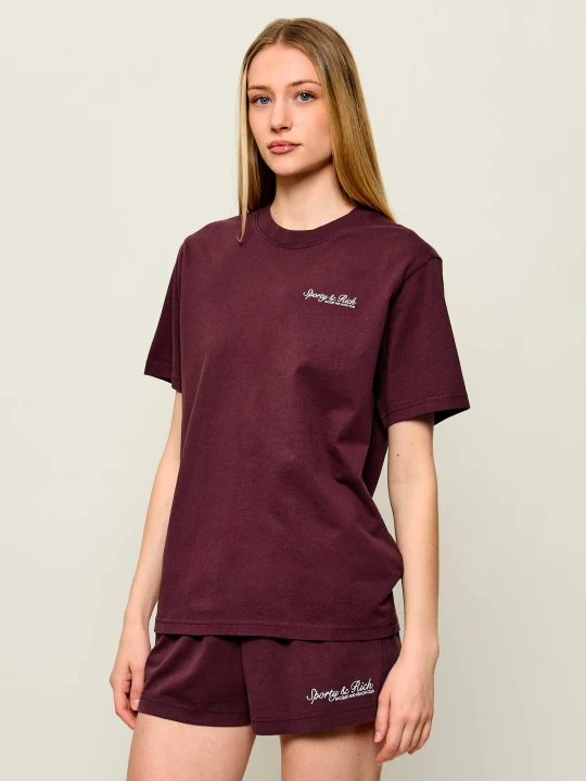 Zdjęcie produktu Sporty&Rich T-shirt FEMA | Oversize fit Sporty & Rich bordowy