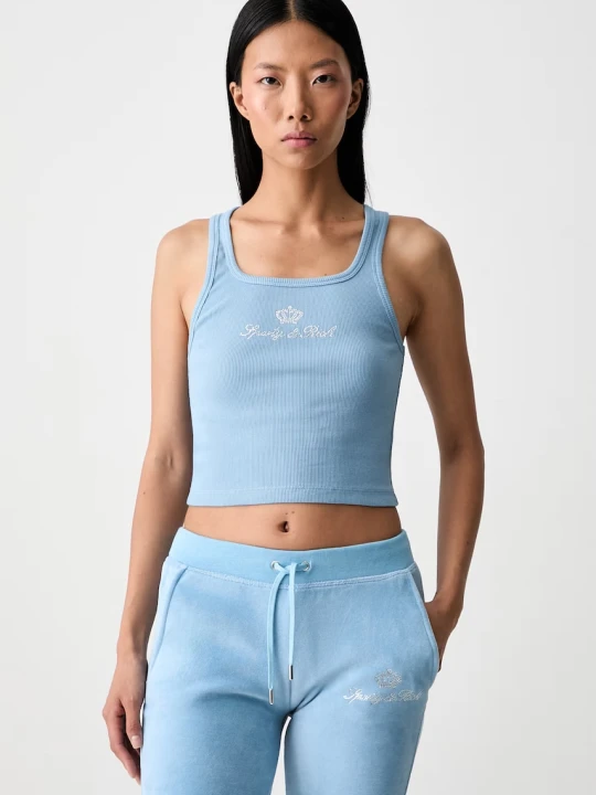 Zdjęcie produktu Sporty & Rich x Juicy Couture crop top damski bawełniany z elastanem