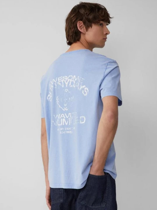 Zdjęcie produktu Sprany T-shirt z nadrukiem z przodu i z tyłu QS niebieski