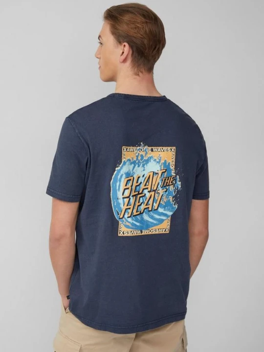 Zdjęcie produktu Sprany T-shirt z nadrukiem z przodu i z tyłu QS niebieski