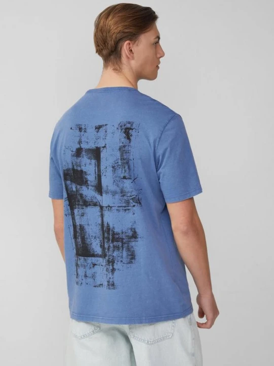 Zdjęcie produktu Sprany T-shirt z nadrukiem z przodu i z tyłu QS niebieski