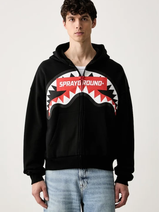 Zdjęcie produktu Sprayground bluza rozpinana z kapturem męska bawełniana czarny
