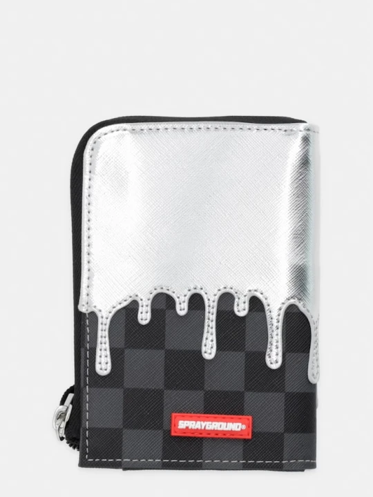 Zdjęcie produktu Sprayground portfel z imitacji skóry srebrny